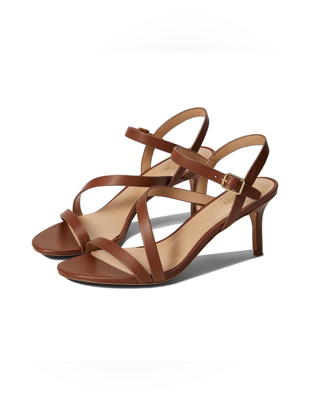 Lauren Ralph Lauren Brown Strappy Mid-Heel Sandals